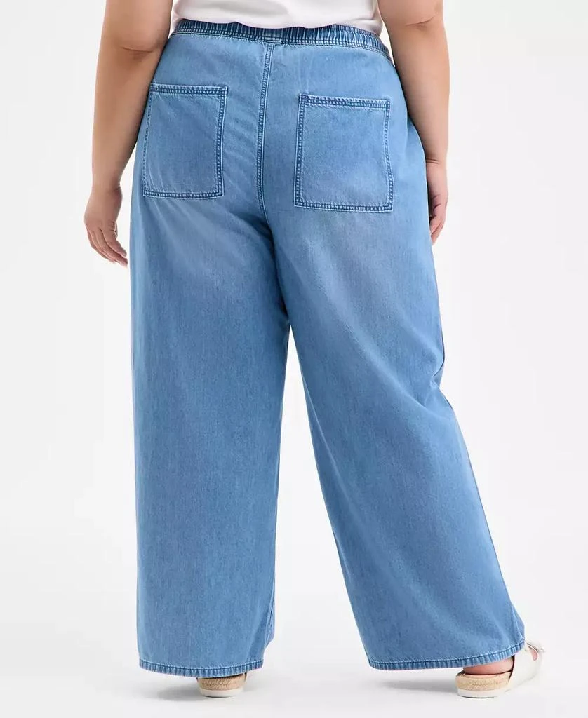 On 34th Trendy Plus Size Pull-On Utility Wide-Leg Jeans, Exclusively at Macy's 4