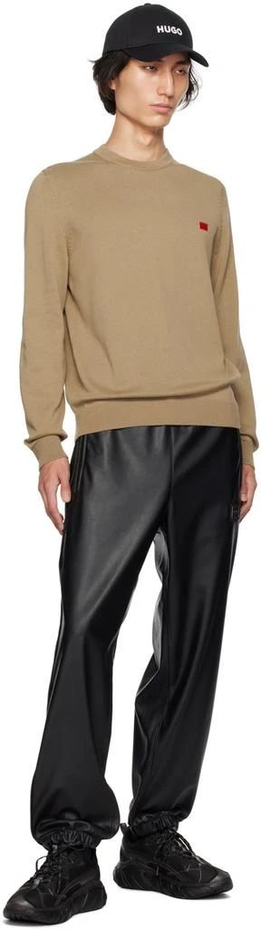 Hugo Black Wide-Leg Faux-Leather Sweatpants 4