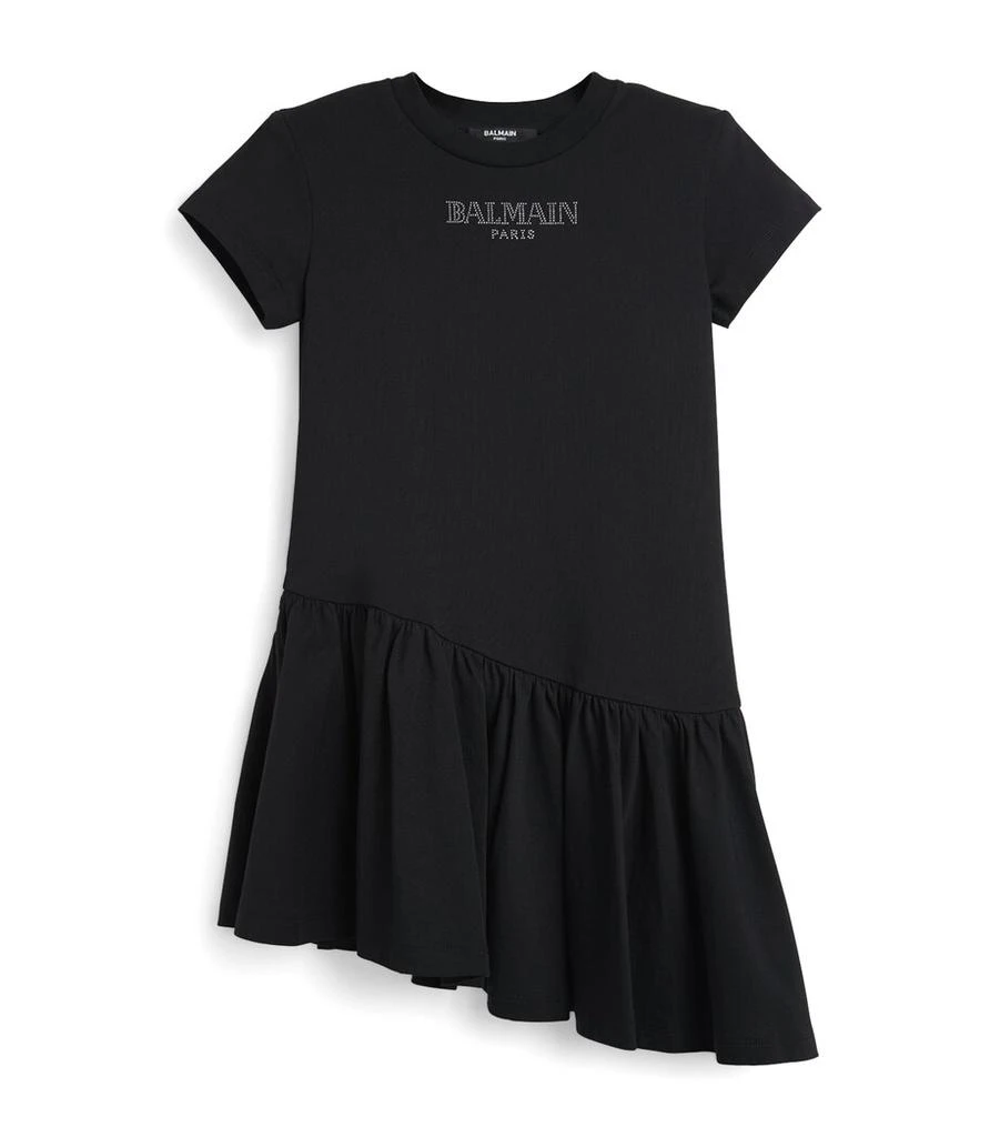 balmain t shirt dress Balmain Kids Satin Graphic t-shirt Dress | Blue