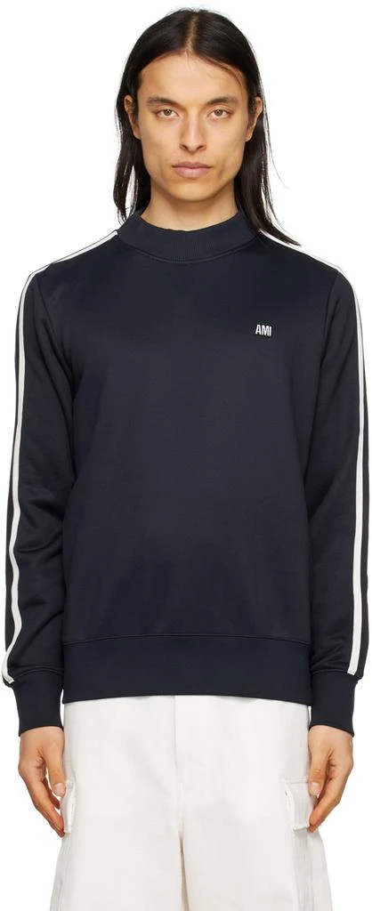 AMI Paris Navy Striped Sweatshirt 1