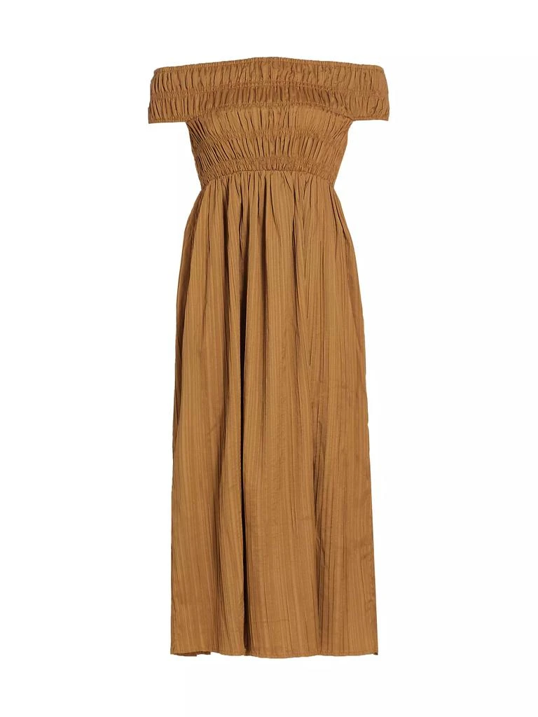 Line & Dot Chapman Smocked Off-The-Shoulder Midi-Dress 1