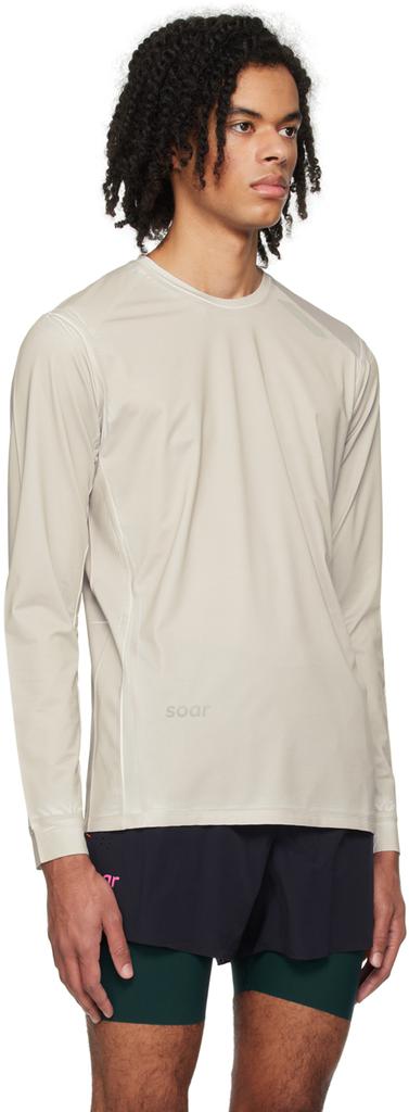 Soar Running Gray Printed Long Sleeve T-Shirt