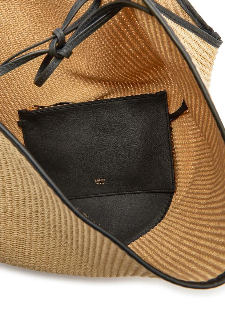 Khaite Lotus medium raffia tote  4