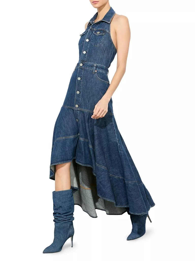 Alice + Olivia Juana High-Low Denim Maxi Dress 4