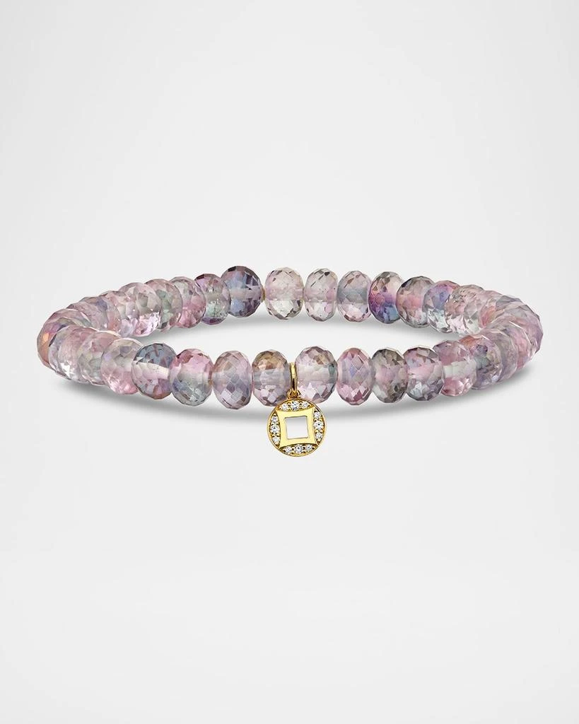 Sydney Evan Diamond Lucky Charm Mystic Rainbow Quartz Bead Bracelet 1