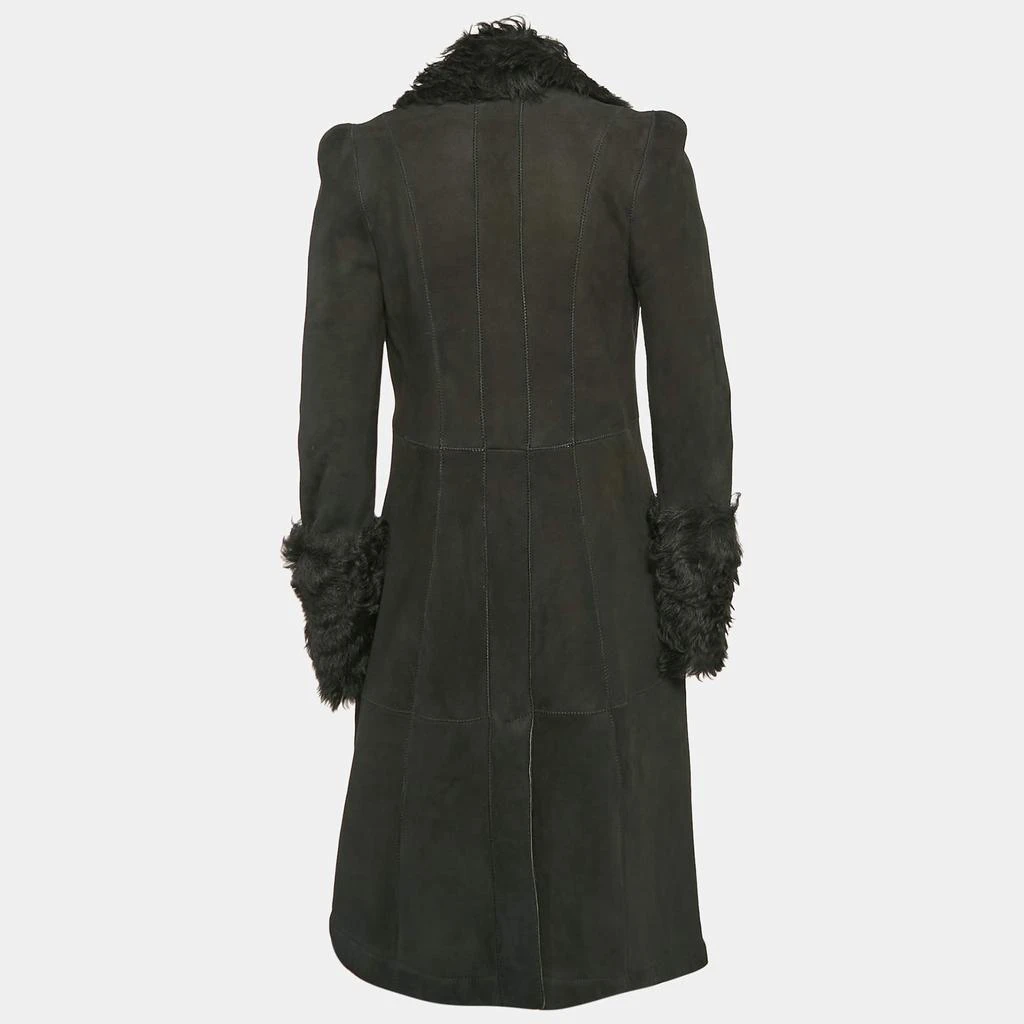 Just Cavalli Just Cavalli Black Fur and Leather Mid-Length Coat S 2