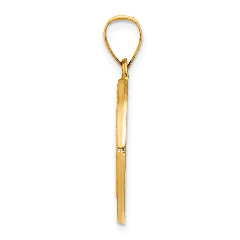 Diamond2Deal 14k Yellow Gold Polished and Satin St Benedict Hollow Medal Pendant