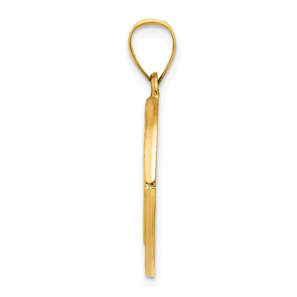 Diamond2Deal 14k Yellow Gold Polished and Satin St Benedict Hollow Medal Pendant 2