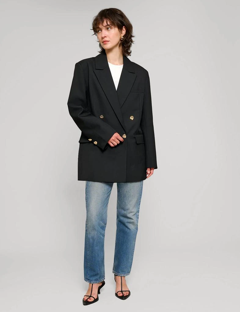 Pixie Market Oversized Wool-Twill Gold-Button Blazer 7