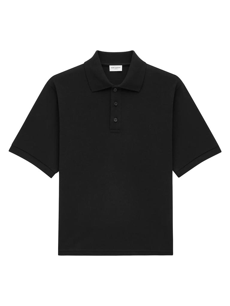 Yves Saint Laurent Saint Laurent Cotton Piqué Polo - Polo