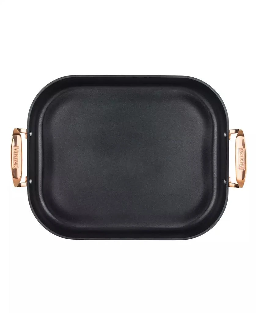 VIKING Hard Anodized Non-Stick Roaster with Rack and Carving Set, Copper Handles 2