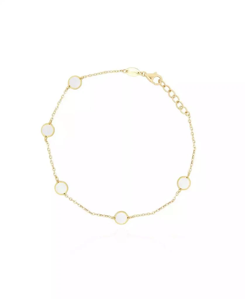 The Lovery Mother of Pearl Bubble Chain Bracelet 14K Gold