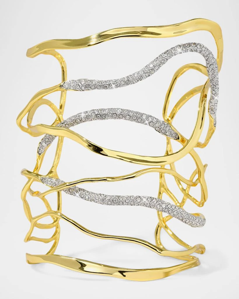 Alexis Bittar Solanales Crystal Intertwined Wide Cuff Bracelet
