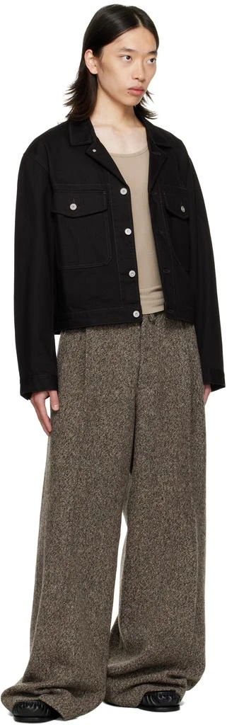 Dries Van Noten Beige Wide Pleated Trousers 4