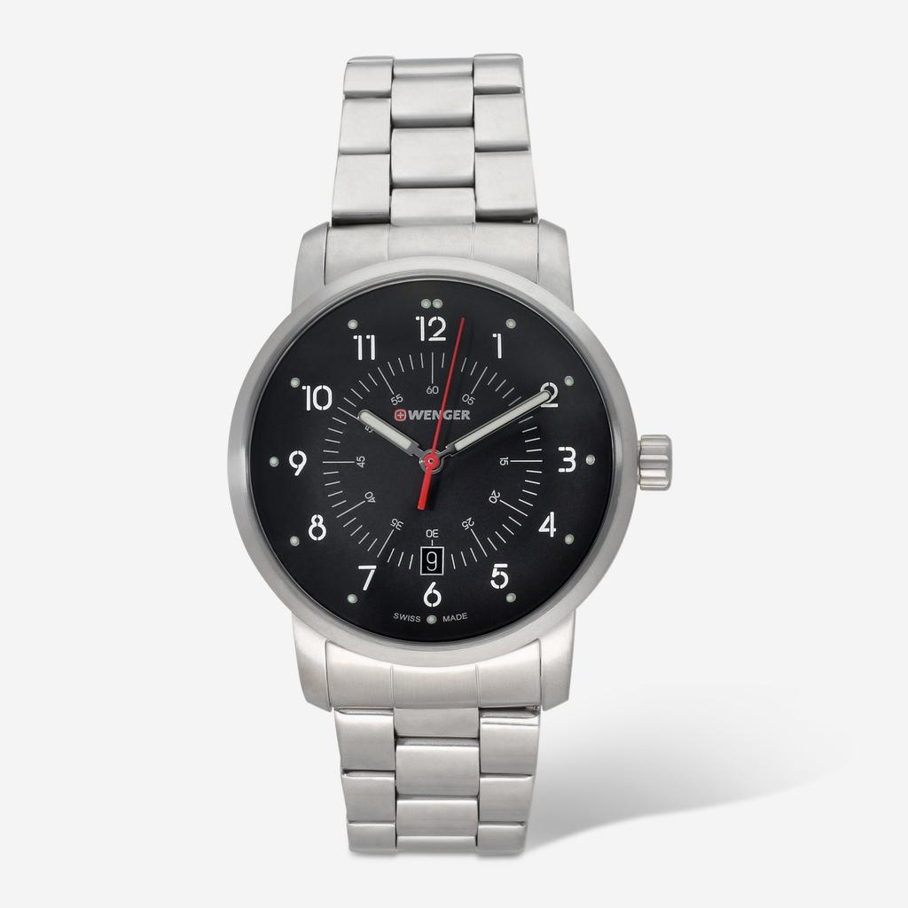 Wenger Swiss Army Men's 01.1641.116 Avenue Black Dial Watch 42 mm