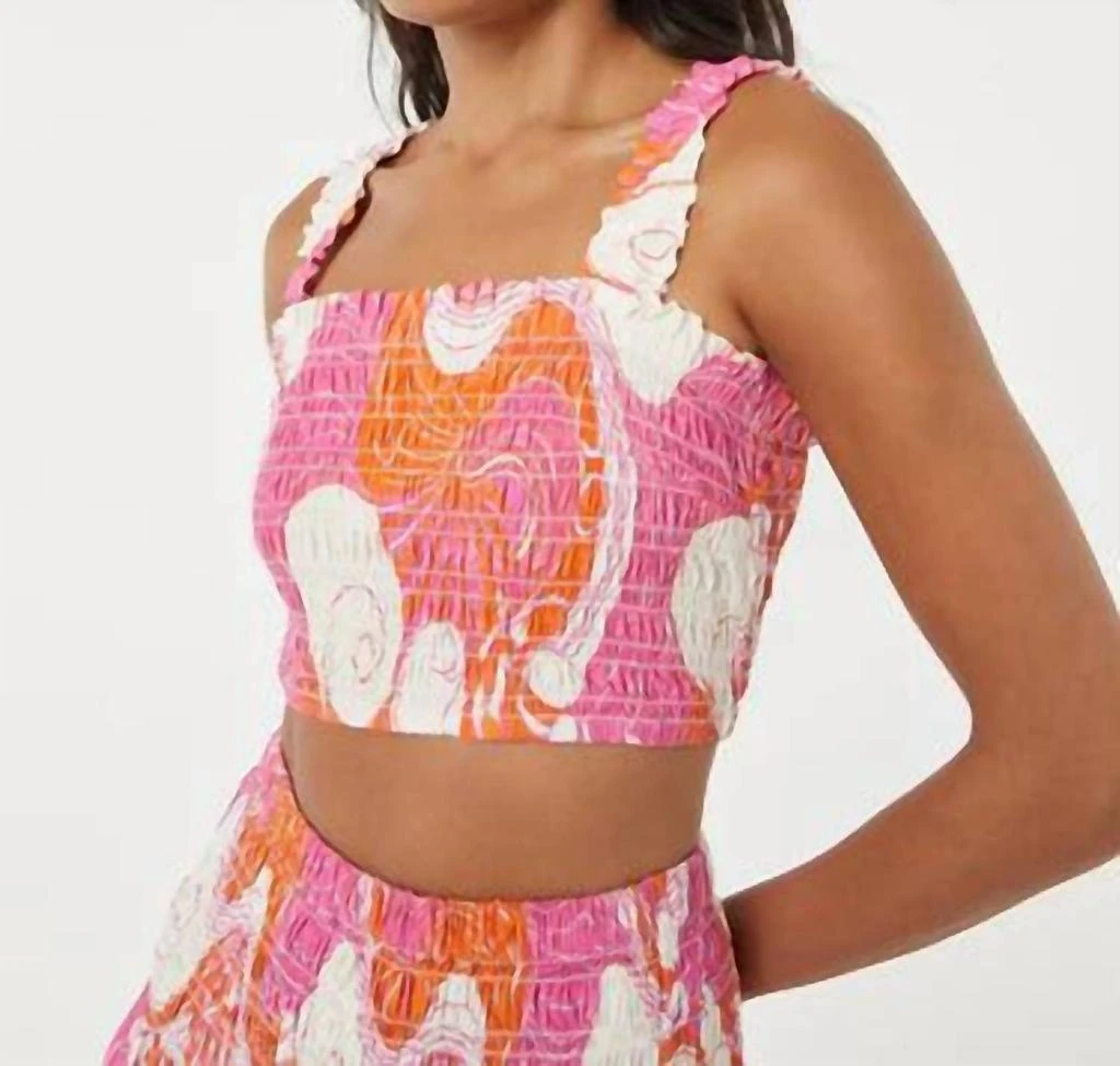 Rhode Tanya Top In Pink Deco Surf 4
