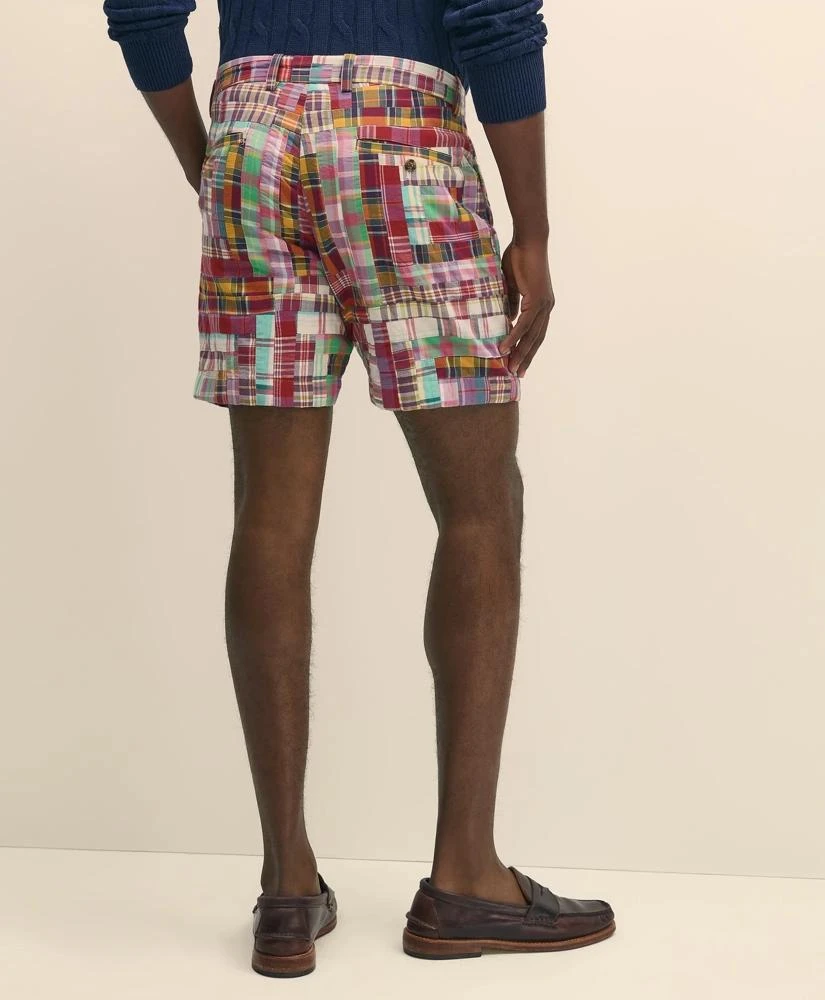 Brooks Brothers 7" Cotton Patchwork Madras Shorts 4