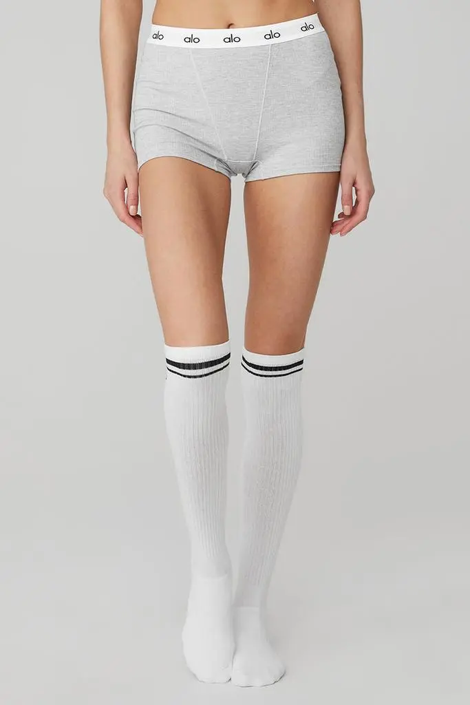 Women's Knee-High Throwback Socks in Powder Pink/White, Size: M/L (8-11) | Alo Yoga