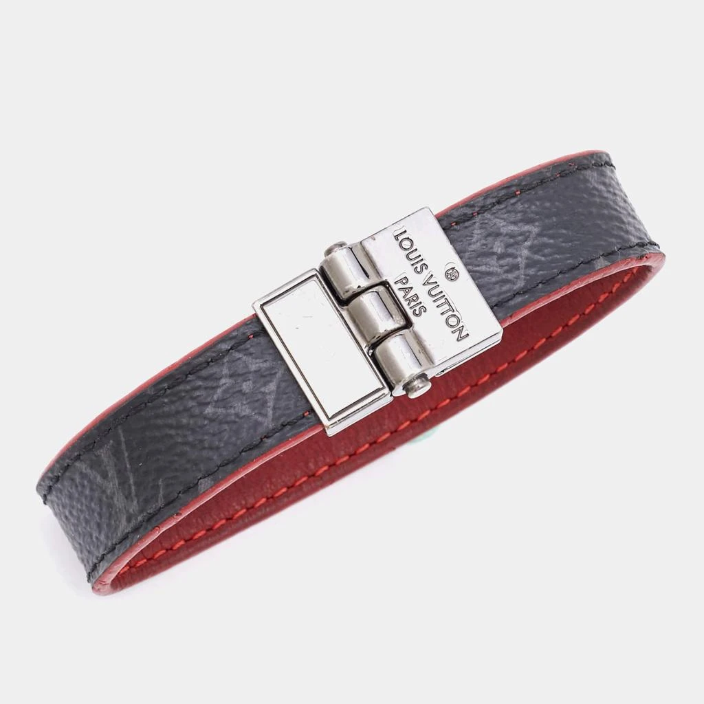 Louis Vuitton Louis Vuitton Canvas Leather Gunmetal Tone Reversible Wrap Bracelet 3