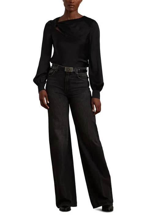 Ralph Lauren Cut Out Satin Charmeuse Blouse 4