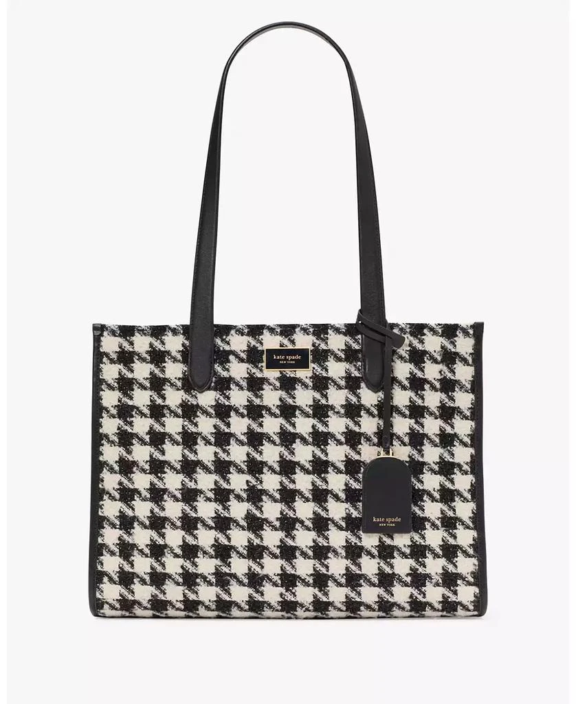 Kate Spade Women's Manhattan Houndstooth Tweed Large Market Tote Bag 1