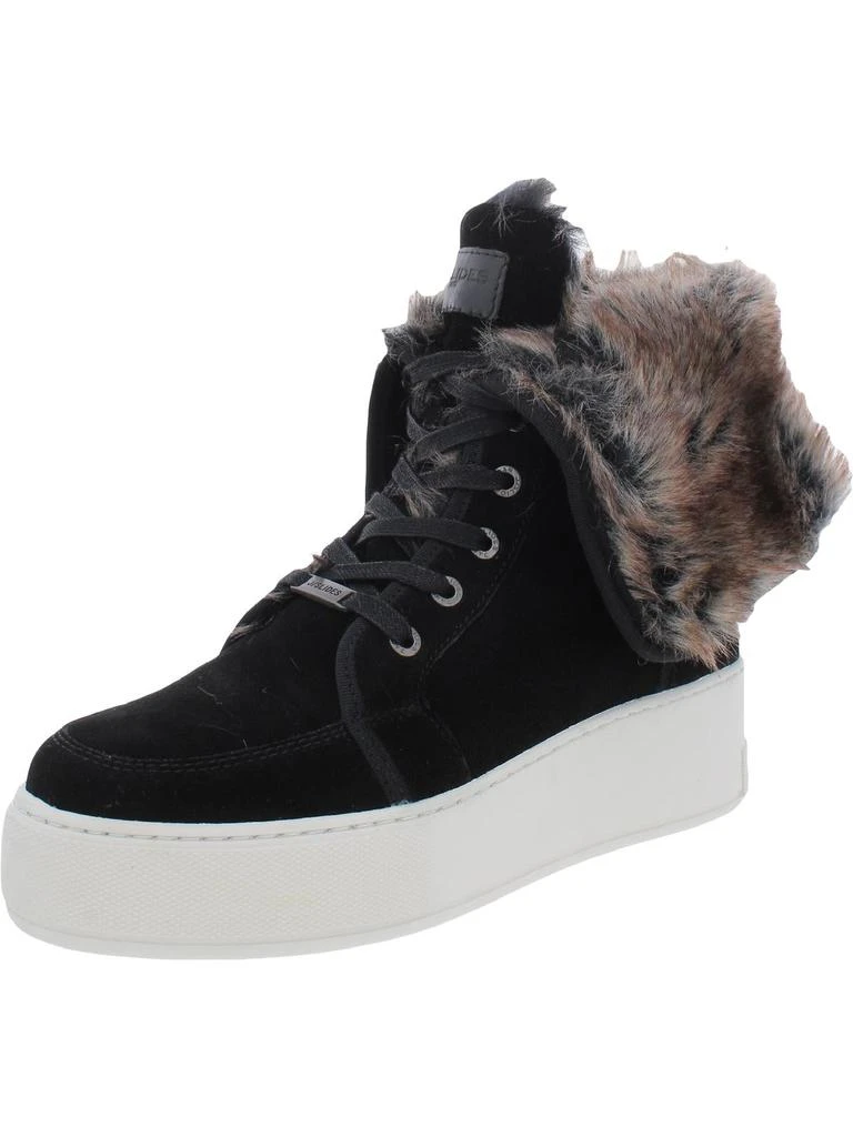 J/Slides Mosey Womens Suede Faux Fur Casual and Fashion Sneakers 2