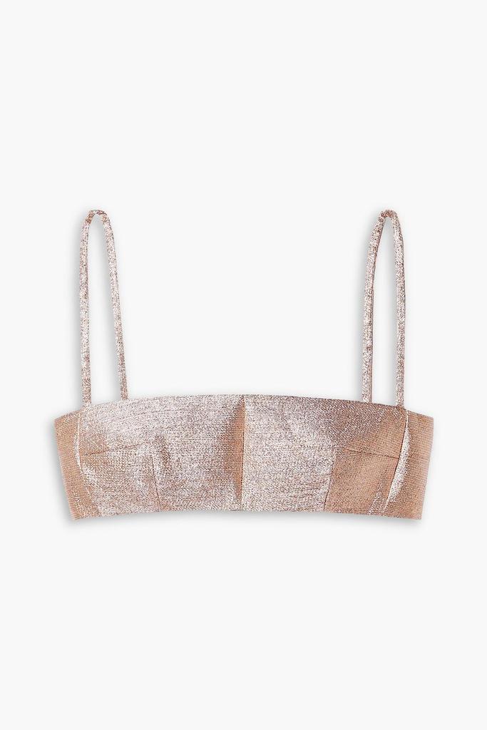 Emilia Wickstead Leya cropped lamé top