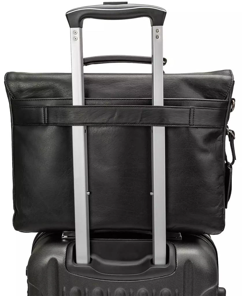 Mancini Leather Goods Men's Buffalo Double Compartment Briefcase for 15.6" Laptop , Tablet 5