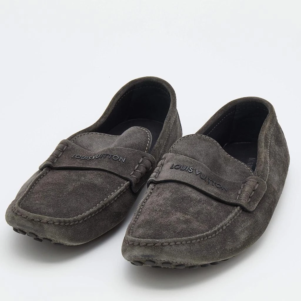 Louis Vuitton Louis Vuitton Dark Grey Suede Slip On Loafers Size 43 2