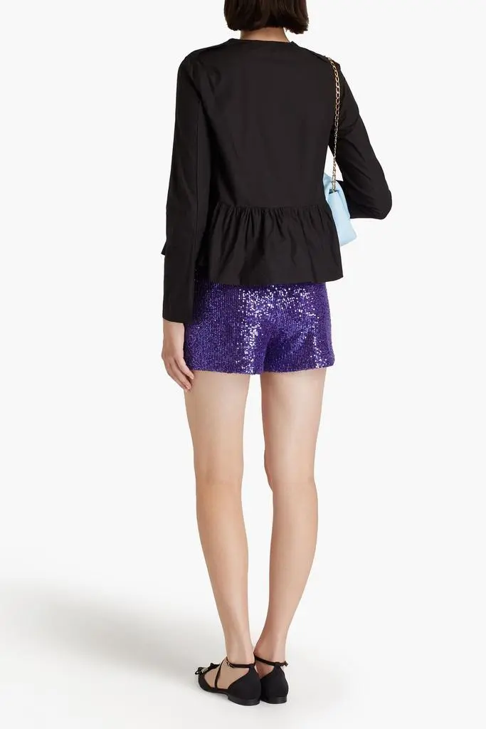 Ganni Cotton-poplin peplum top 3