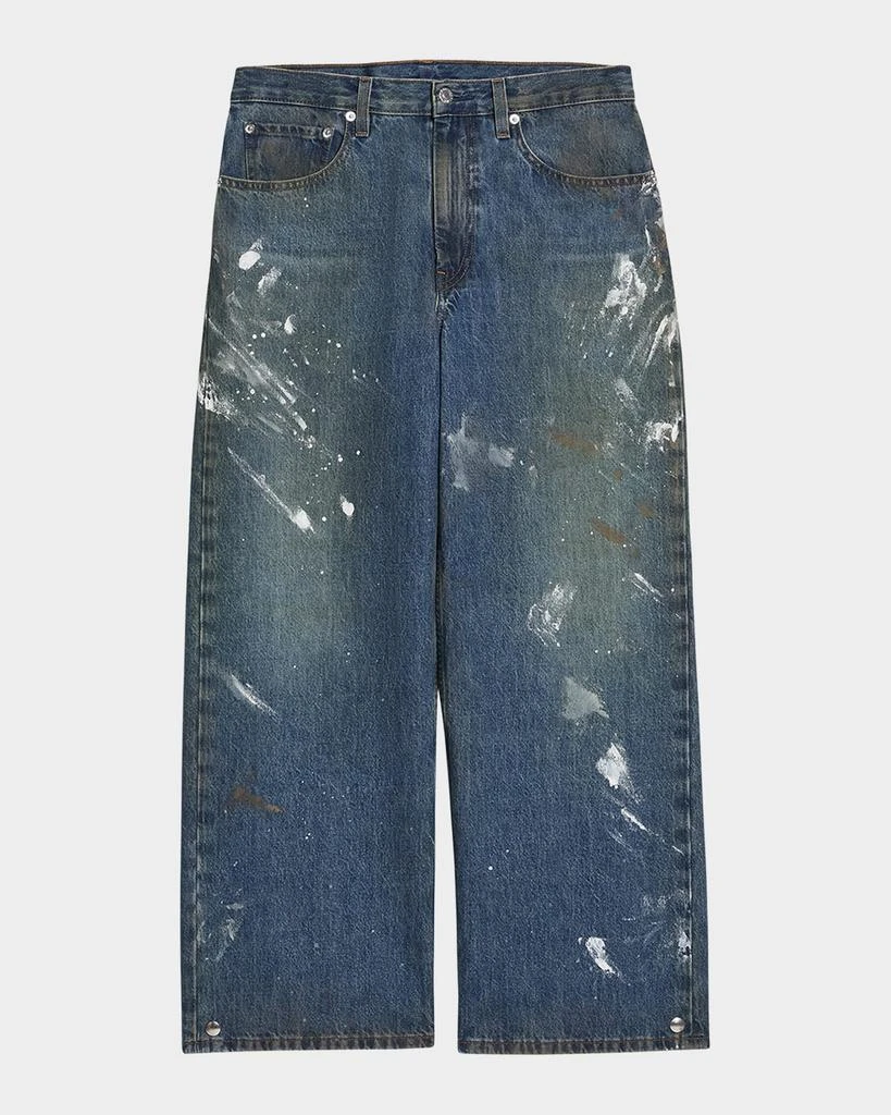 Helmut Lang Men's Adjustable Paint-Splatter Jeans 1