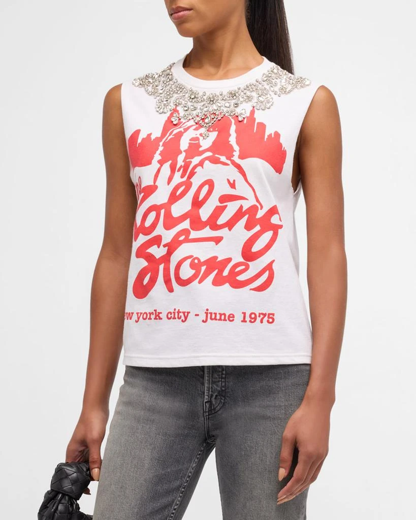 Alice + Olivia Micah Embellished Graphic Muscle Tank 4