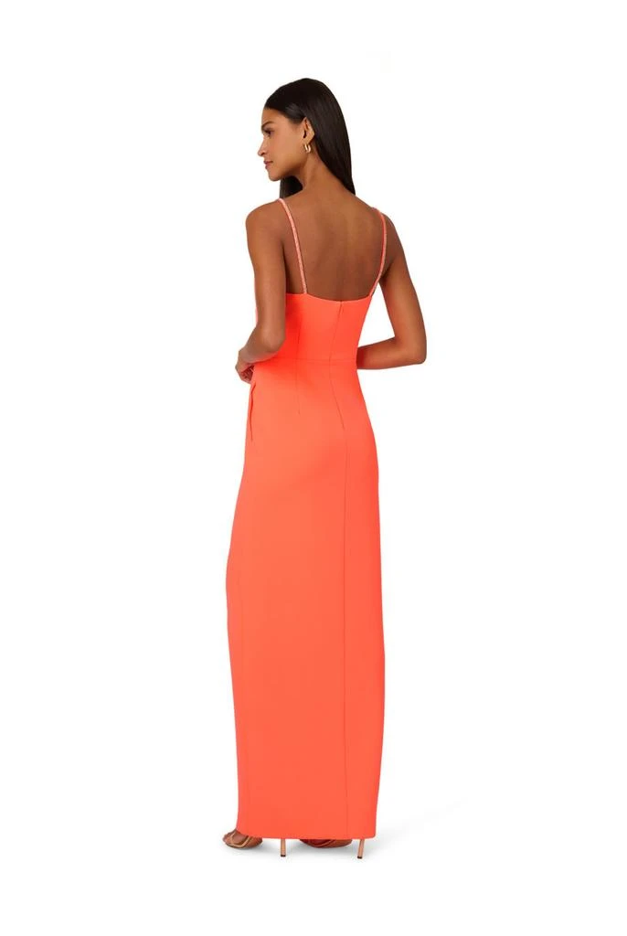 Adrianna Papell Stretch crepe gown with slit 2