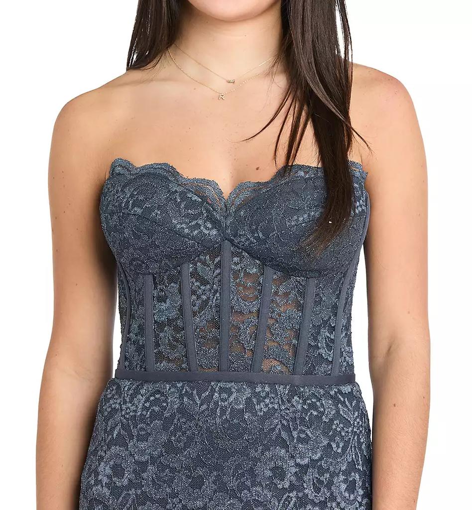 Morgan & Company Juniors' Glitter Lace Corset Gown