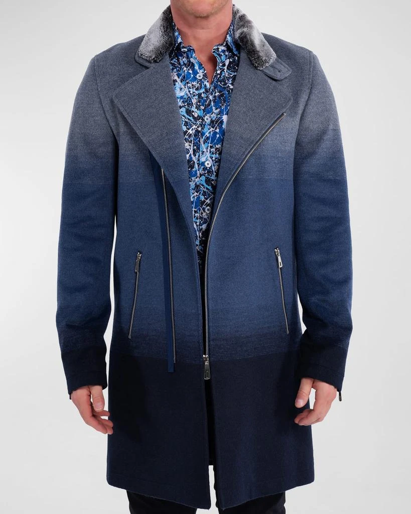 Maceoo Men's Wool & Faux Fur Zip Peacoat 1