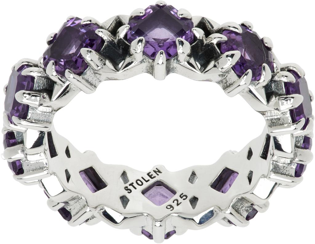 Stolen Girlfriends Club Silver Punk Rose Eternity Ring
