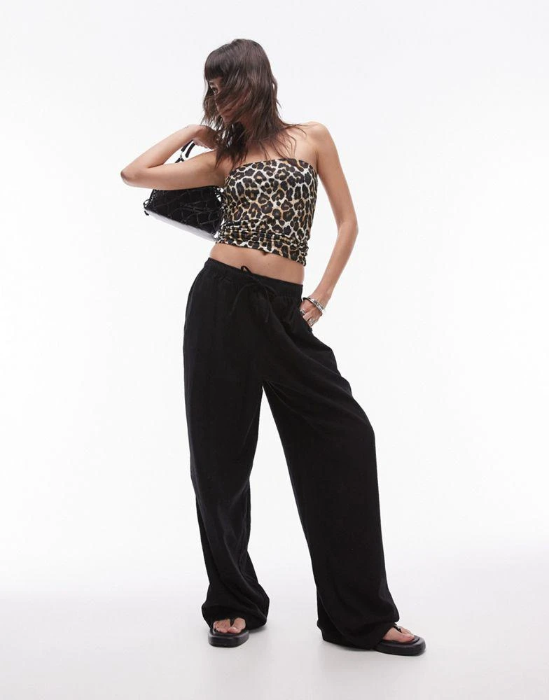 Topshop Topshop leopard print bandeau in brown 4