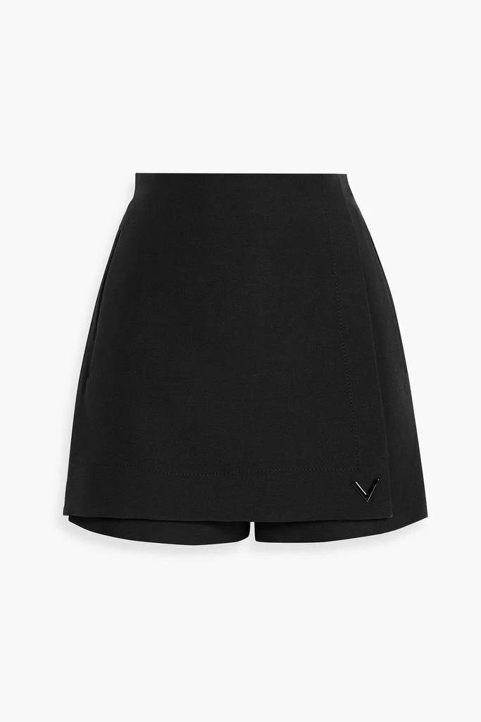 Valentino Skirt-effect wool and silk-blend crepe shorts 1