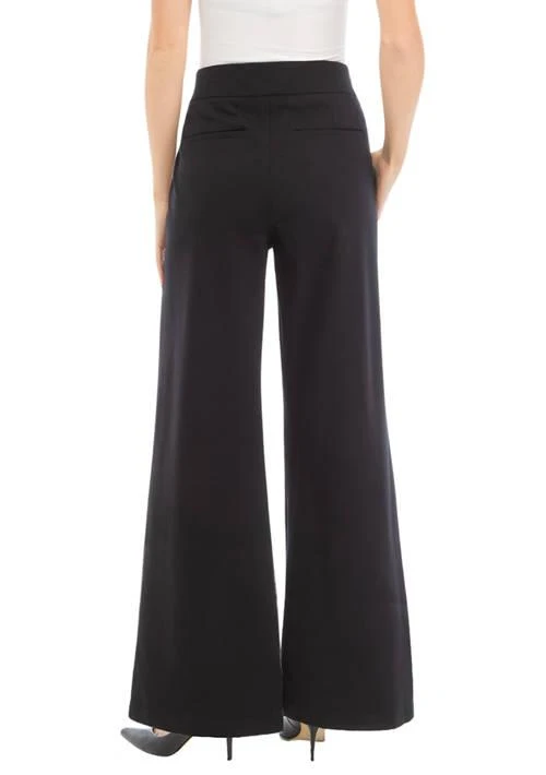 Gloria Vanderbilt Vanderbilt Womens Pull On Ponte Wide Leg Trouser Pants 2