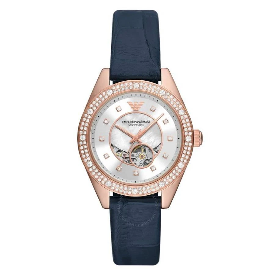 Armani Exchange Leo Automatic Crystal Silver Dial Ladies Watch AR60071 1