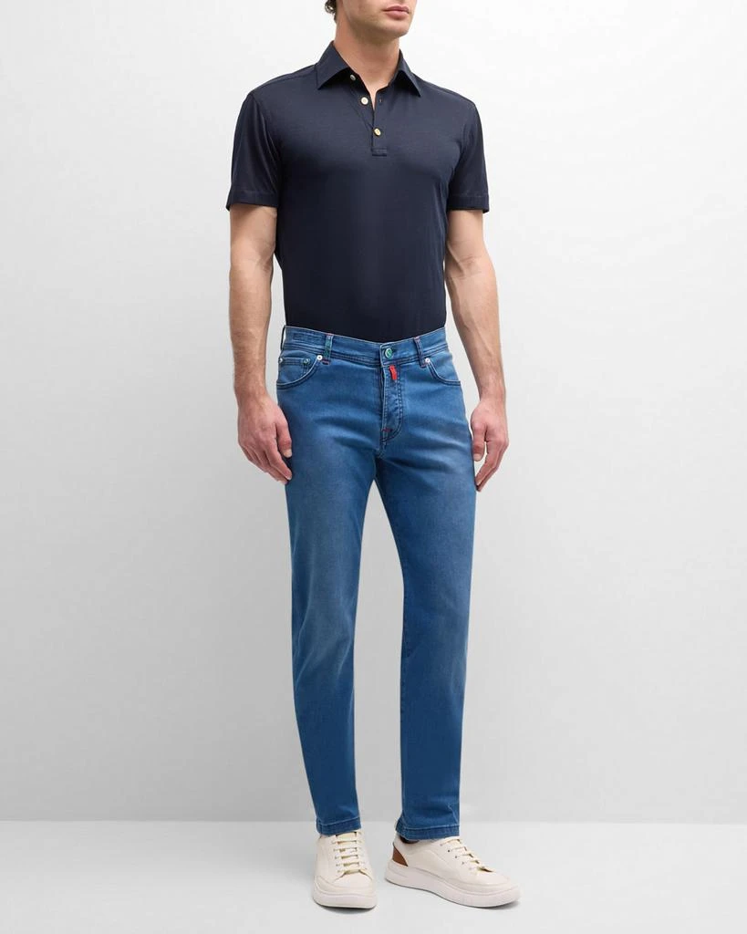 Kiton Men's Slim-Straight Light-Wash Jeans 2