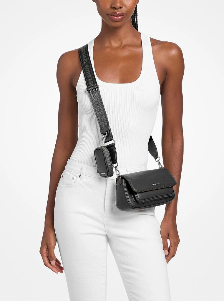 Michael Kors Outlet Jet Set Travel Small Pebbled Leather Crossbody Bag With Pouch 4