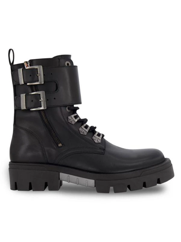 Shop White Label Leather Combat Boots on Sale at BeyondStyle – Get