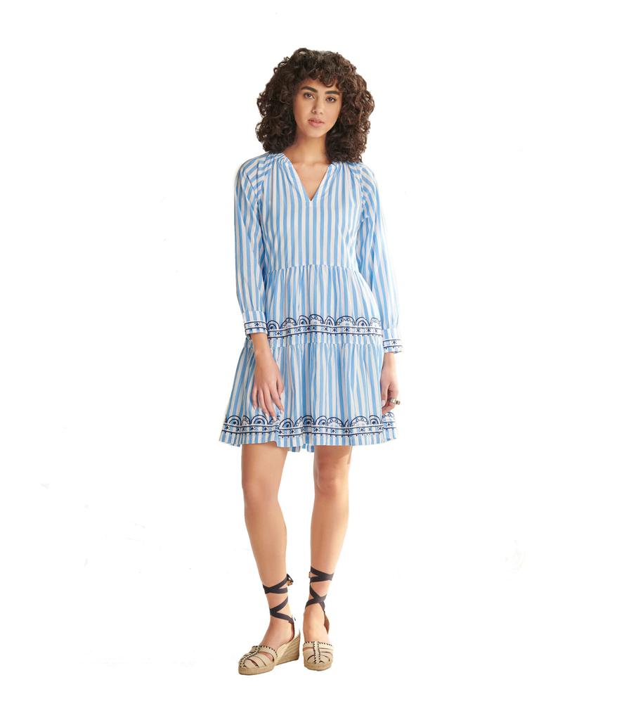 Hatley Maddy Popover Dress - Azure Stripes