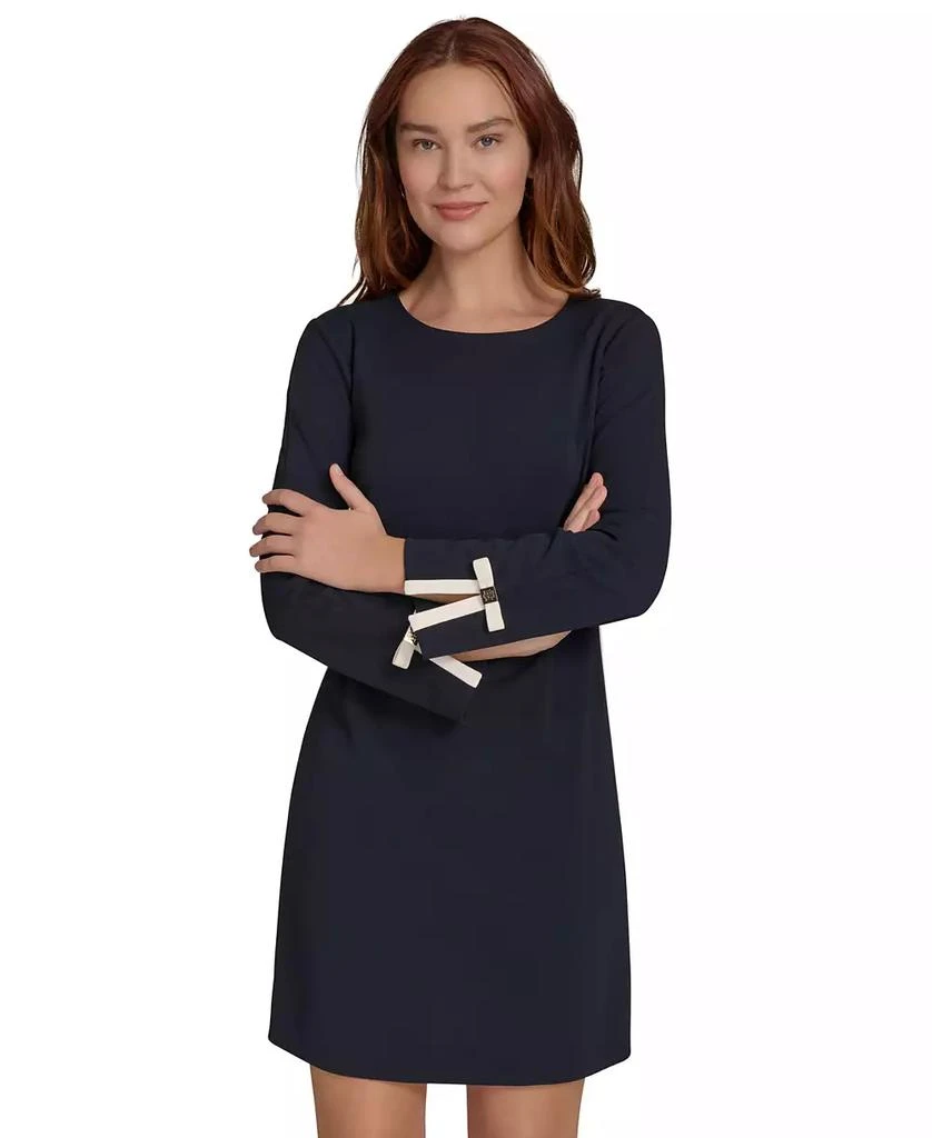 Tommy Hilfiger Petite Long-Sleeve Bow-Cuff Shift Dress 3