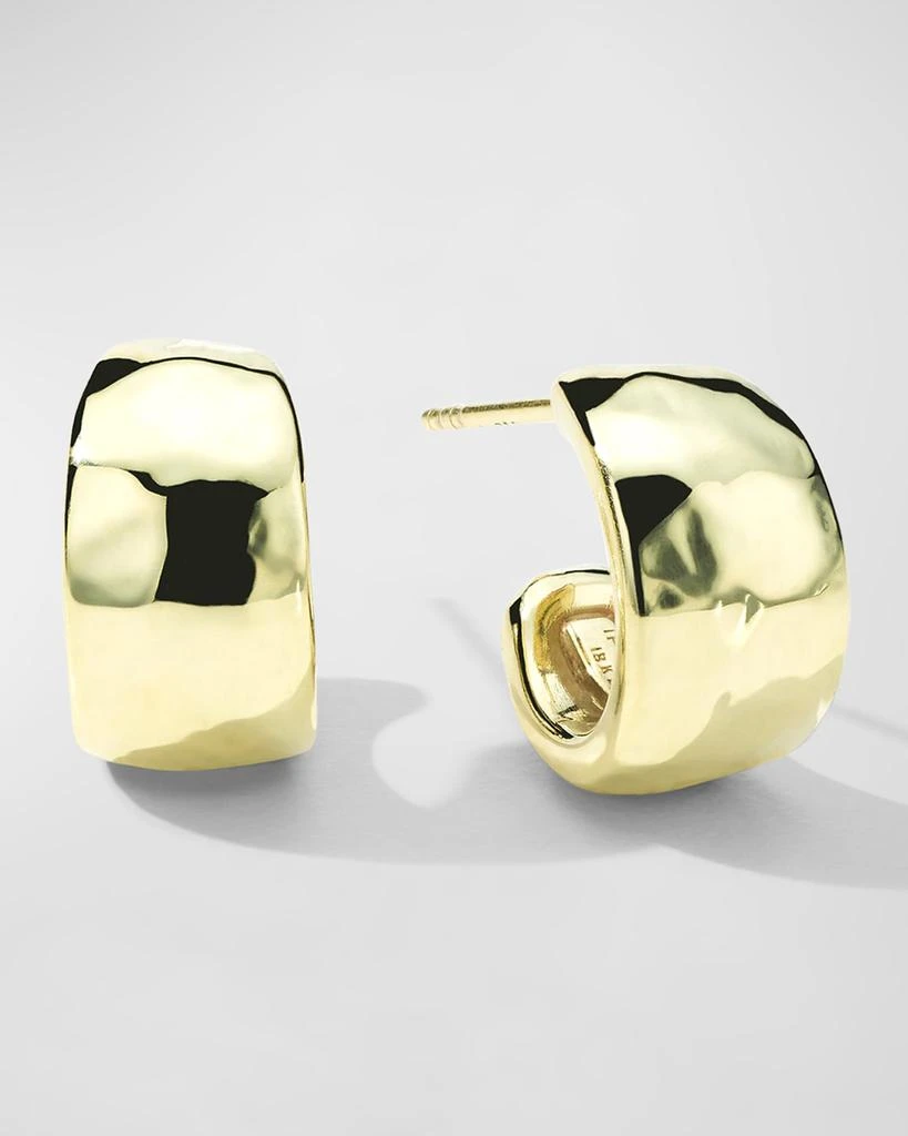 Shop Classico Huggie Hammered Hoop Earrings in 18K Gold on Sale at