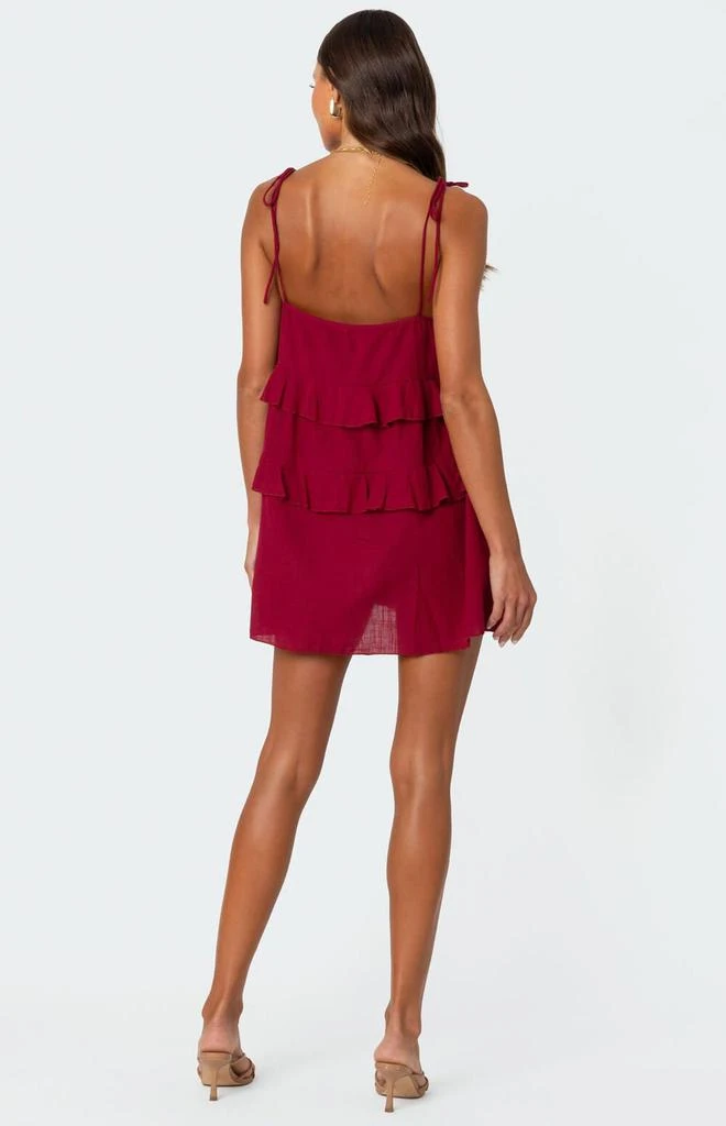 Edikted Dorothia Sheer Linen Look Mini Dress 5