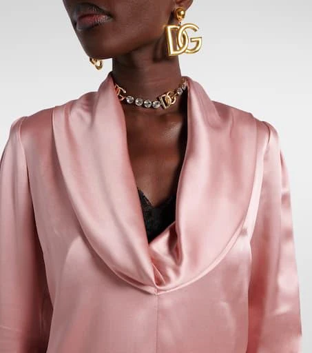 Dolce
Gabbana Draped silk satin blouse 4