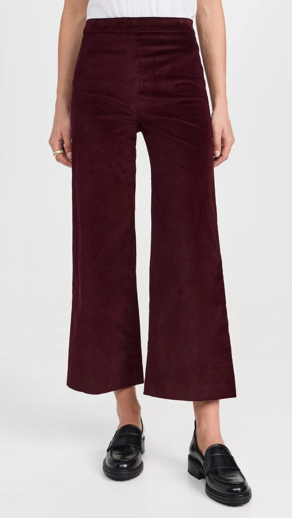 FRAME Cropped Velvet Wide Leg Trousers 1