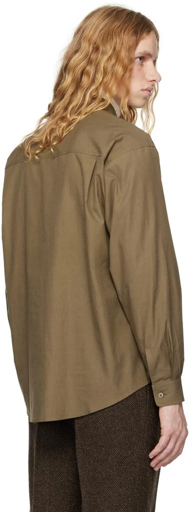 AURALEE Brown Washed Finx Twill Big Shirt 3